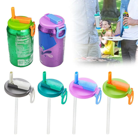 Soda Can Lids with Silicone Straws | Keep Drinks Fresh, Spill-Free & Eco-Friendly