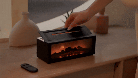 Fireplace Humidifier | Cozy Ambiance, Aromatherapy & Custom LED Flame