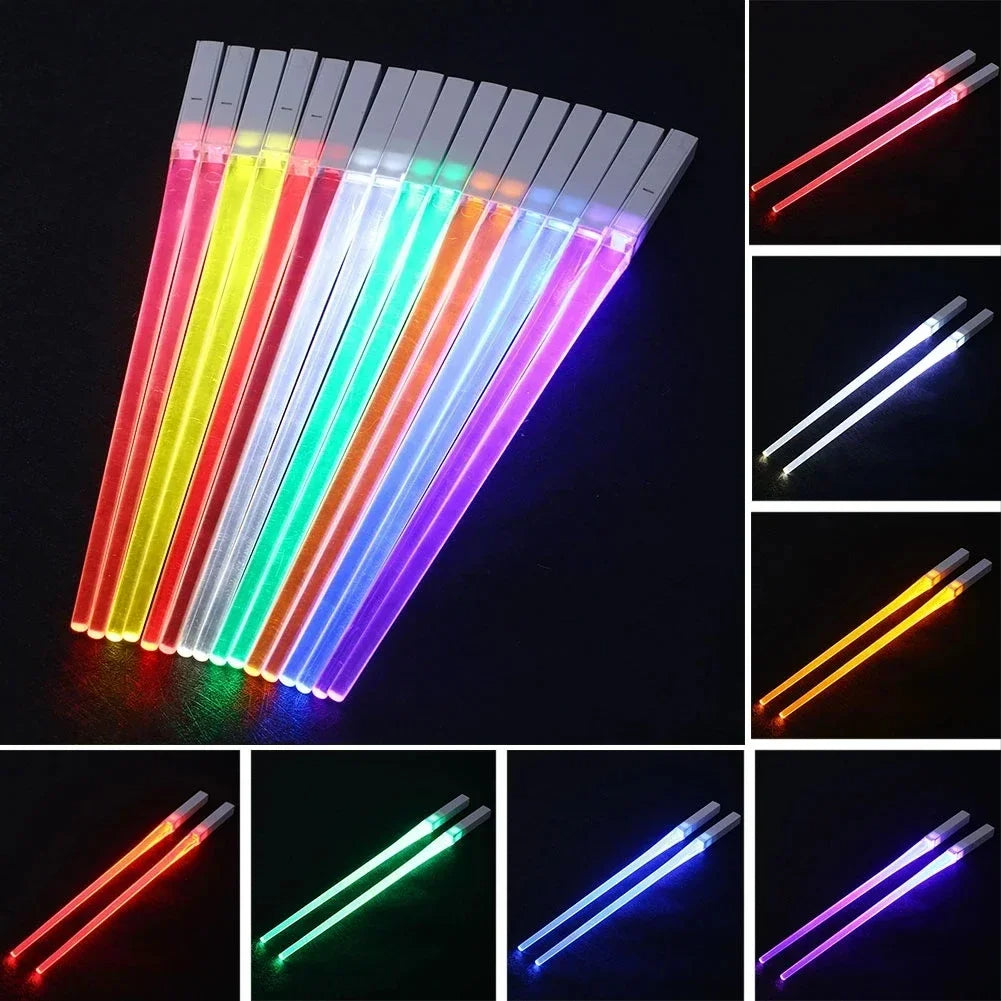 Glowing Lightsaber Chopsticks | LED Light-Up Sushi & Noodle Utensils
