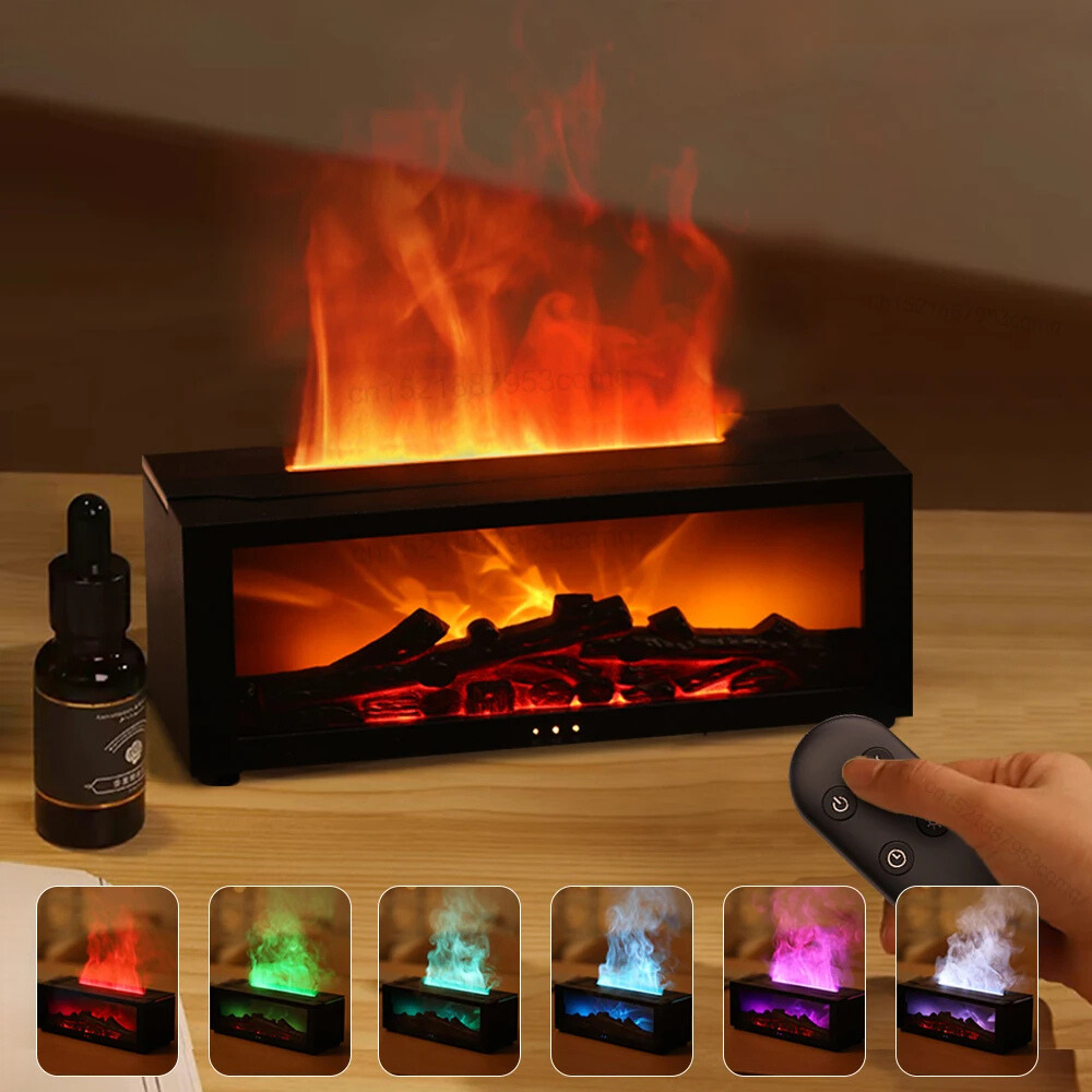 Fireplace Humidifier | Cozy Ambiance, Aromatherapy & Custom LED Flame