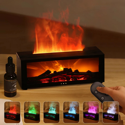 Fireplace Humidifier | Cozy Ambiance, Aromatherapy & Custom LED Flame
