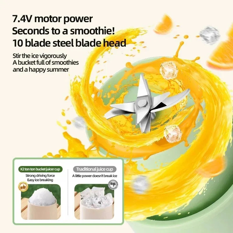 Portable Juicer Blender | Wireless, Rechargeable & 800ml Large Capacity