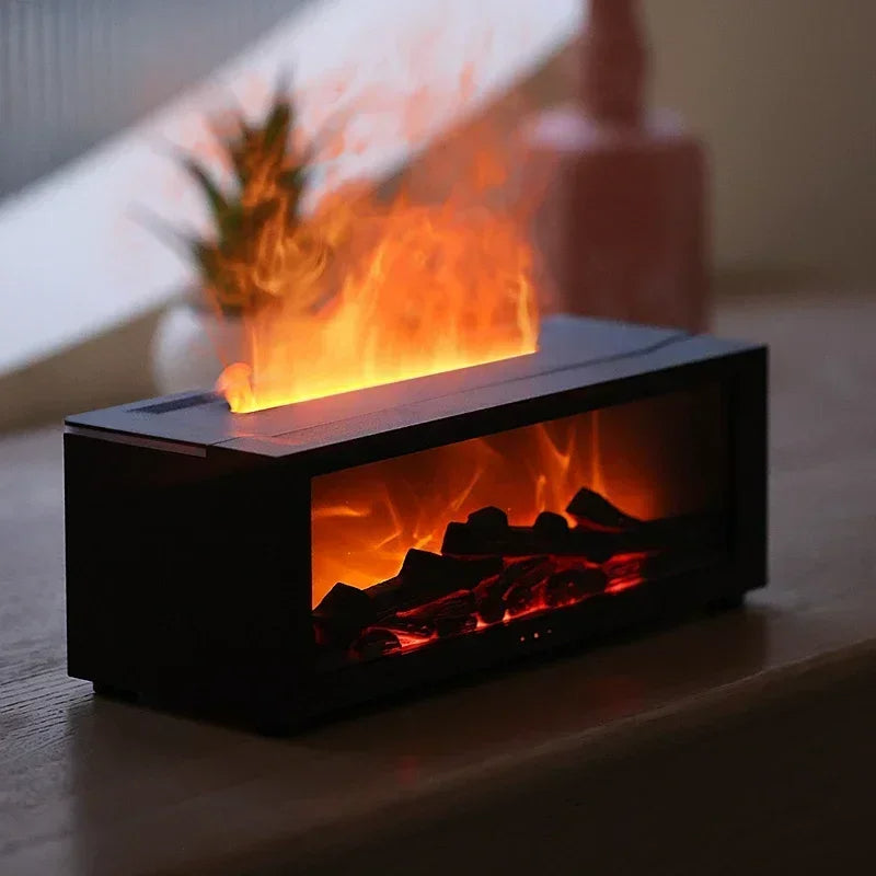 Fireplace Humidifier | Cozy Ambiance, Aromatherapy & Custom LED Flame