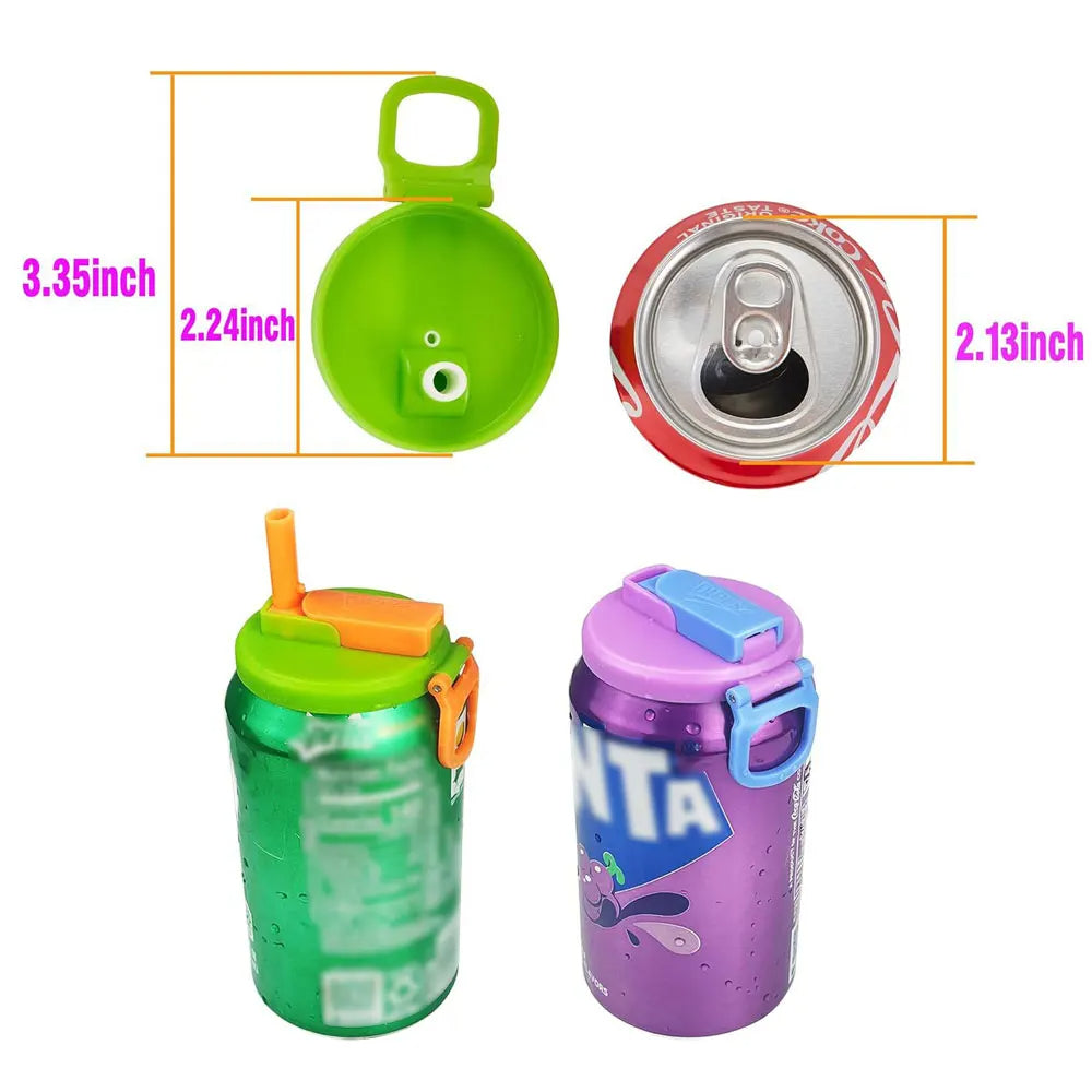 Soda Can Lids with Silicone Straws | Keep Drinks Fresh, Spill-Free & Eco-Friendly