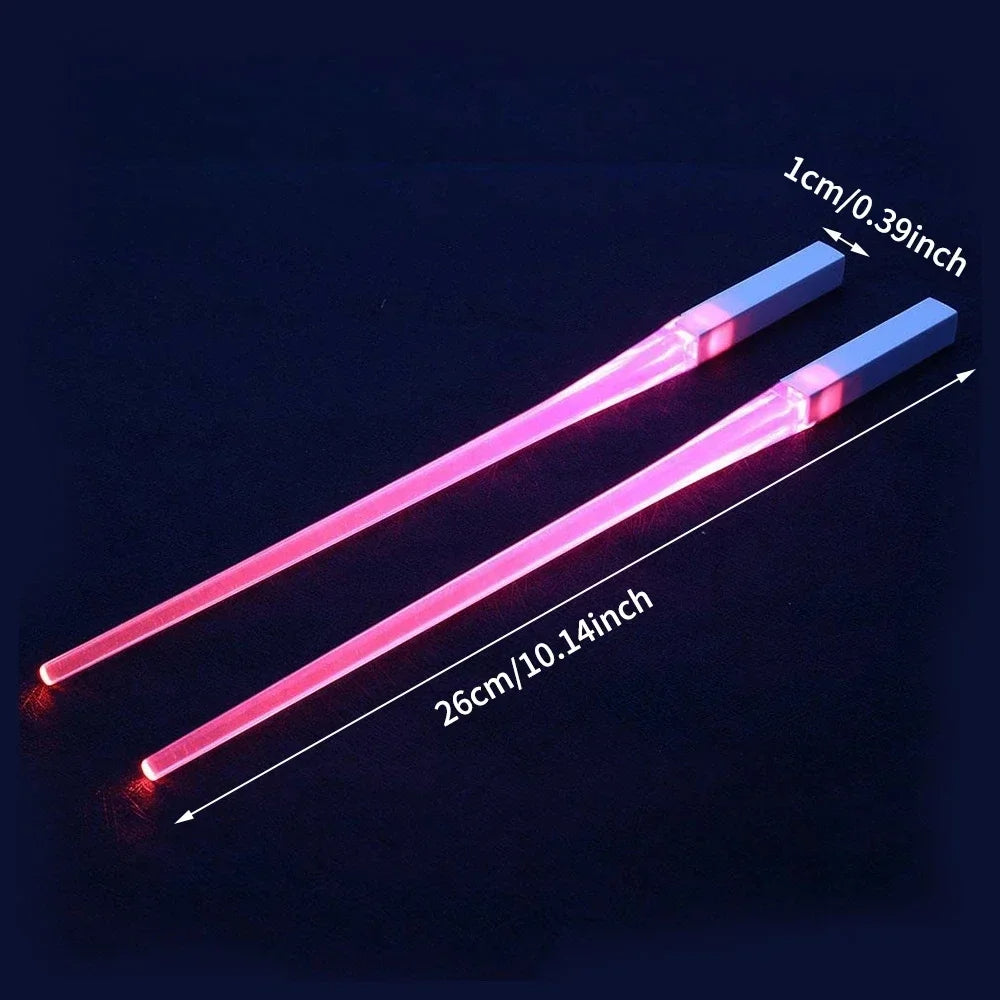 Glowing Lightsaber Chopsticks | LED Light-Up Sushi & Noodle Utensils