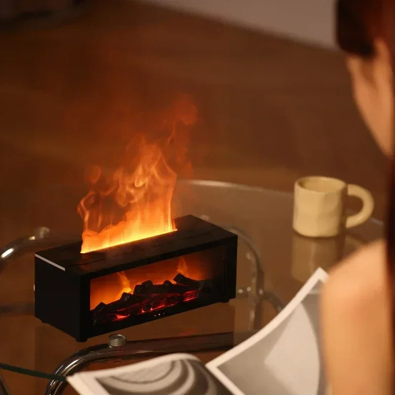 Fireplace Humidifier | Cozy Ambiance, Aromatherapy & Custom LED Flame