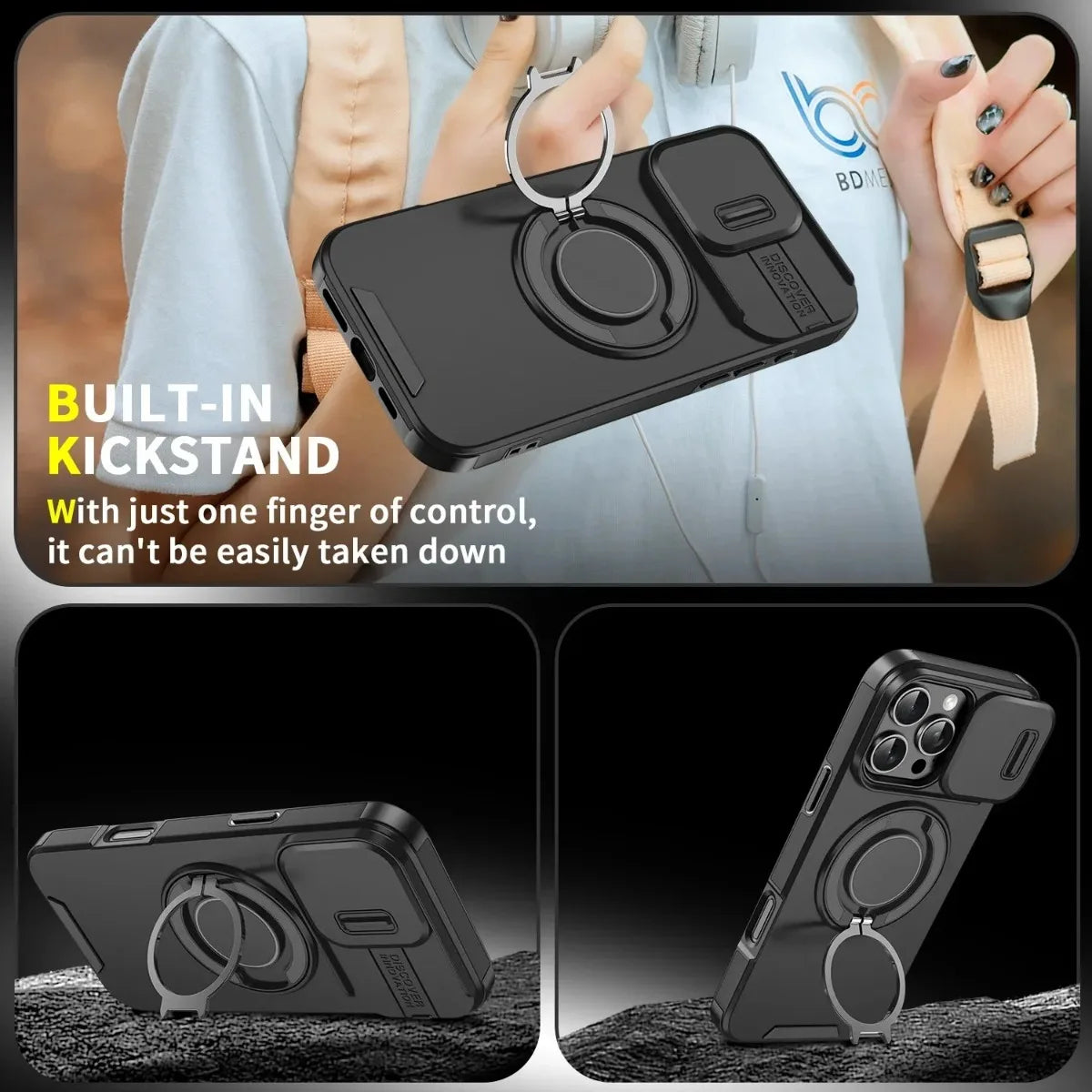 Armor Magnetic Bracket Case for Apple iPhone