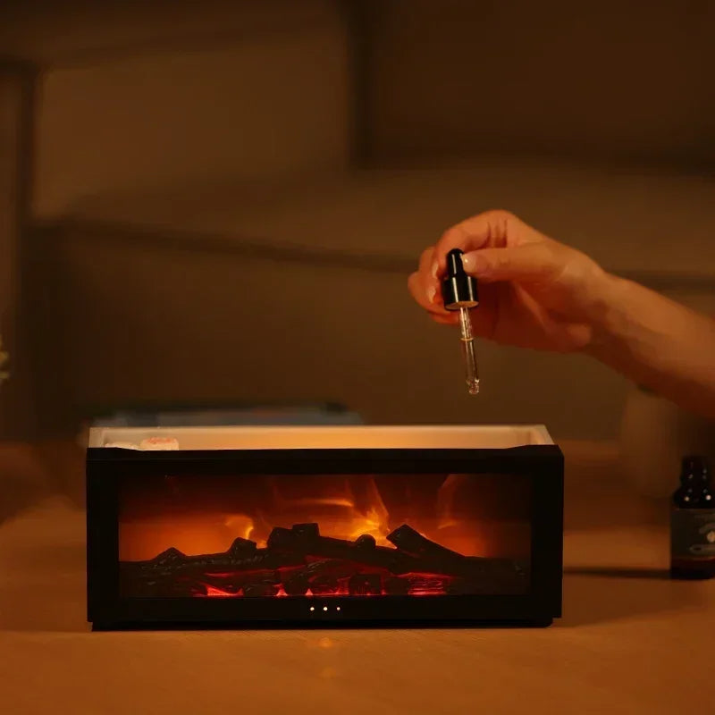 Fireplace Humidifier | Cozy Ambiance, Aromatherapy & Custom LED Flame