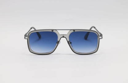 Vintage Grey Translucent Blue Gradient Sunglasses