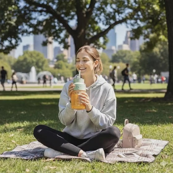 Girl enjoying fresh juice 